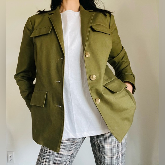 Liz Claiborne Military Style Olive Green Women’s Jacket Size 12P(fits size small - Picture 3 of 15